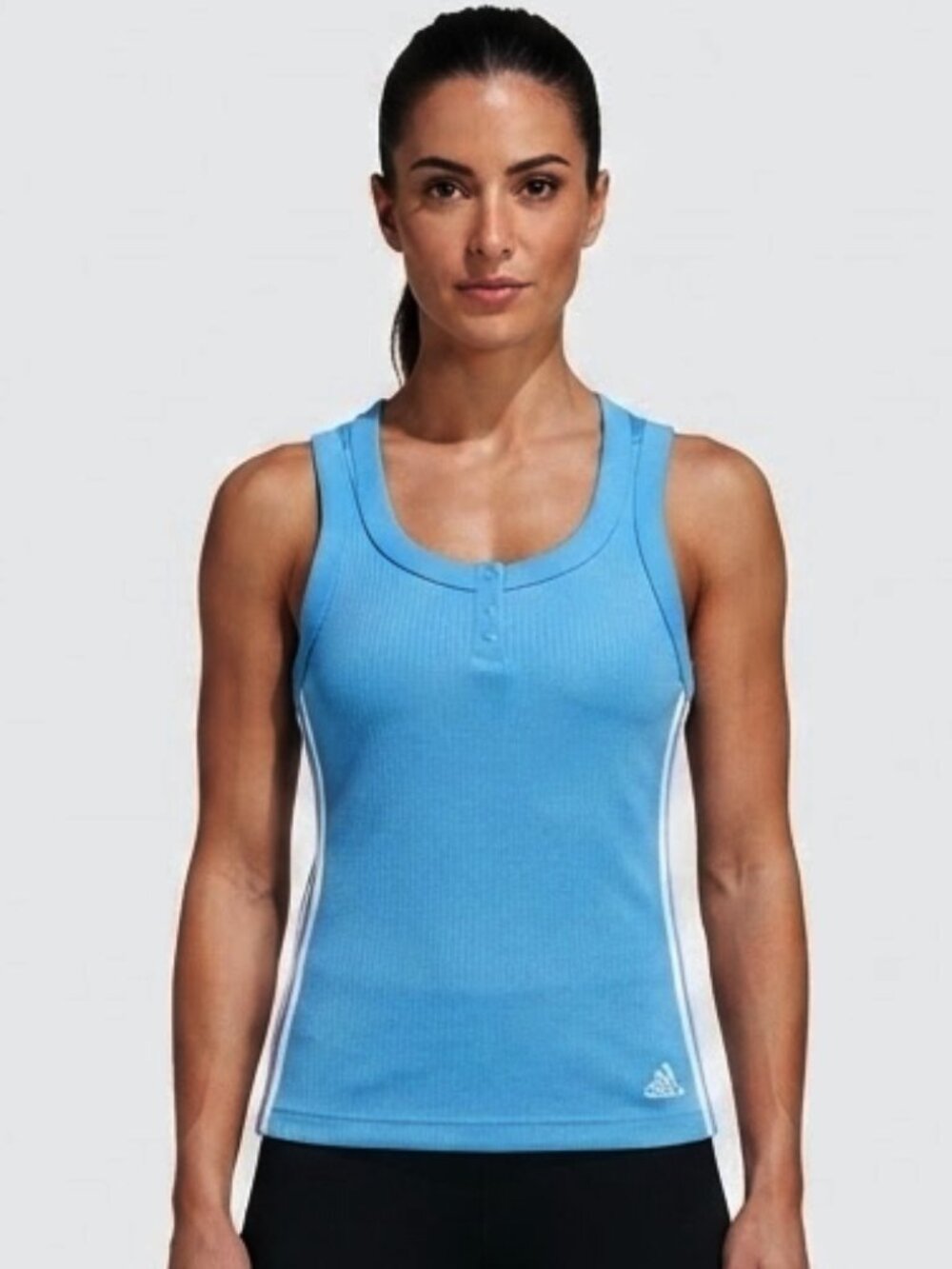 Adidas Classic Stretch Poly 3 Button Tank- Sz. Sm